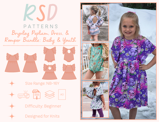 Baby & Youth Brynley Peplum, Dress, & Romper Bundle PDF