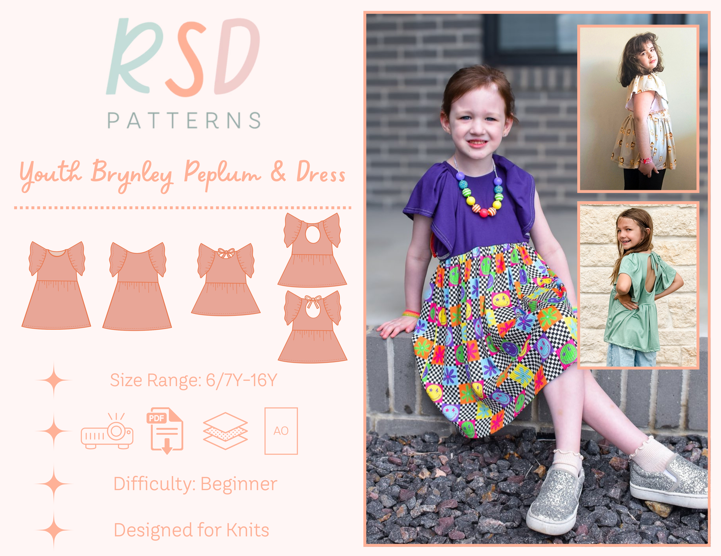Youth Brynley Peplum & Dress PDF