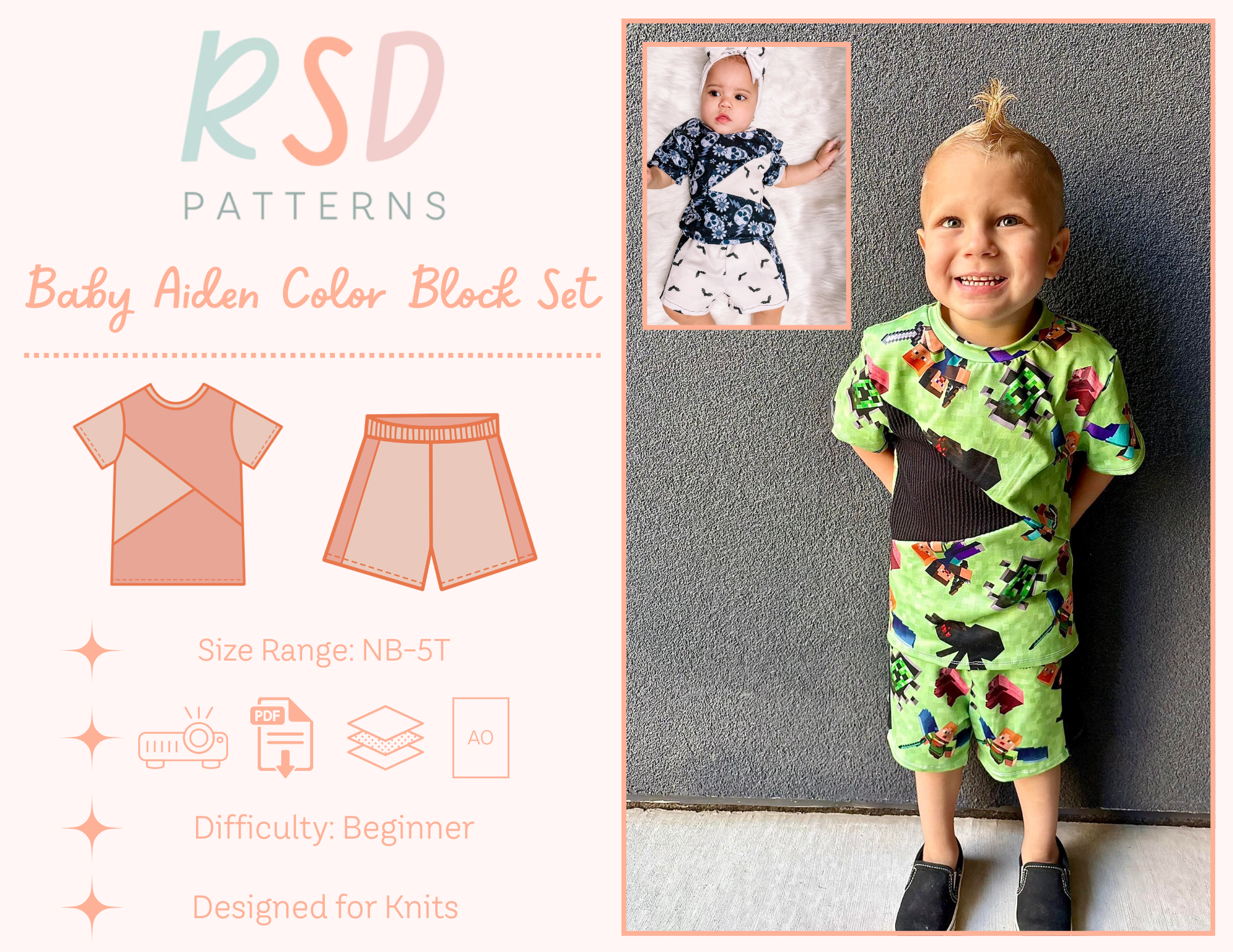 Baby Aiden Color Block Set PDF – Retro Sparkle Designs