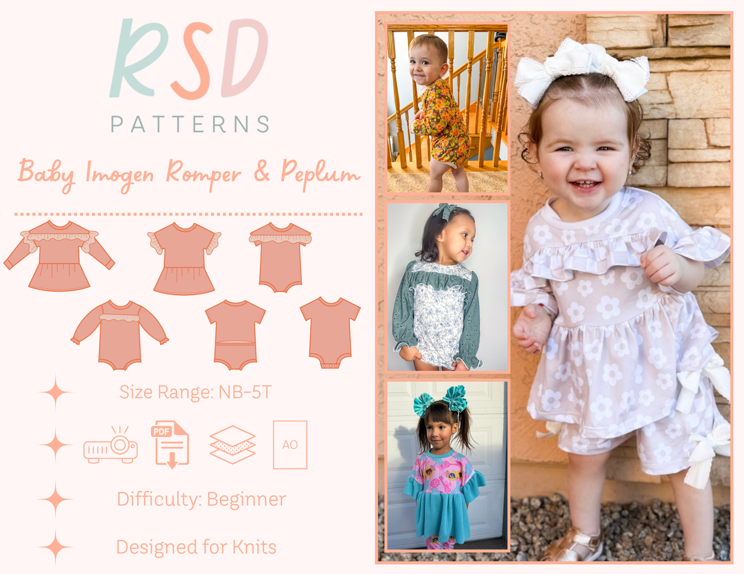 Baby Imogen Romper & Peplum PDF