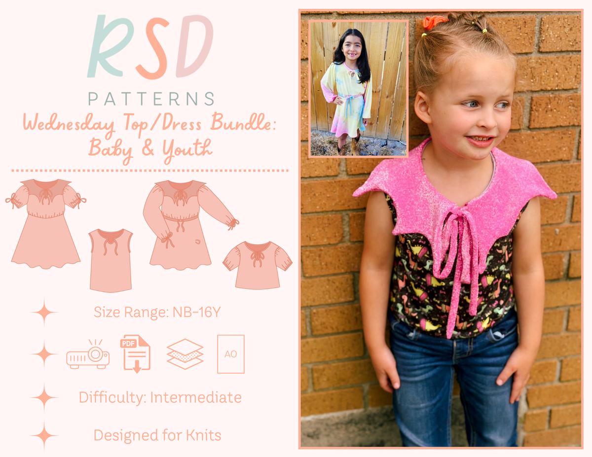 Baby & Youth Wednesday Top & Dress Bundle PDF
