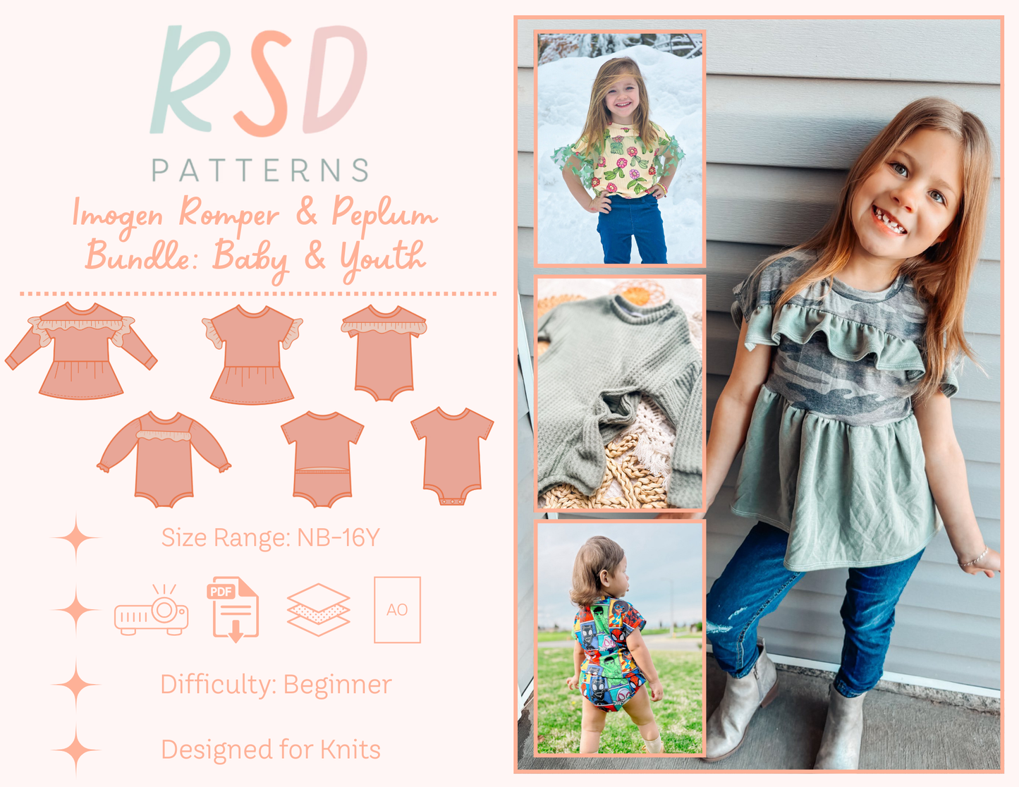Baby & Youth Imogen Romper & Peplum Bundle PDF