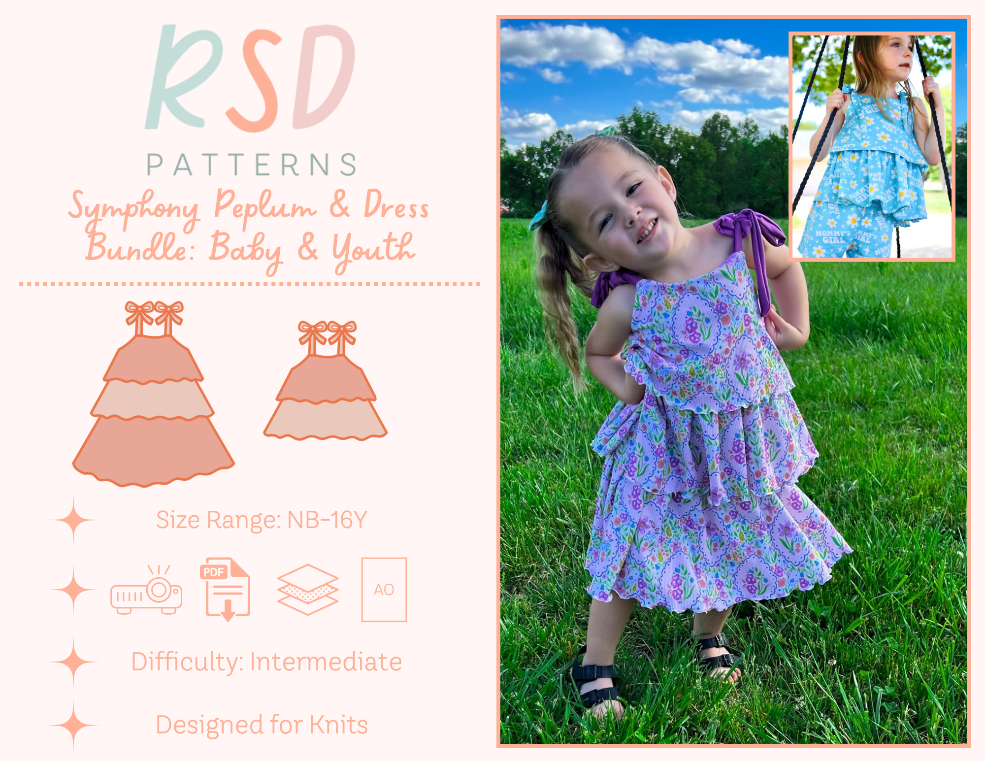 Baby & Youth Symphony Peplum & Dress Bundle PDF – Retro Sparkle Designs