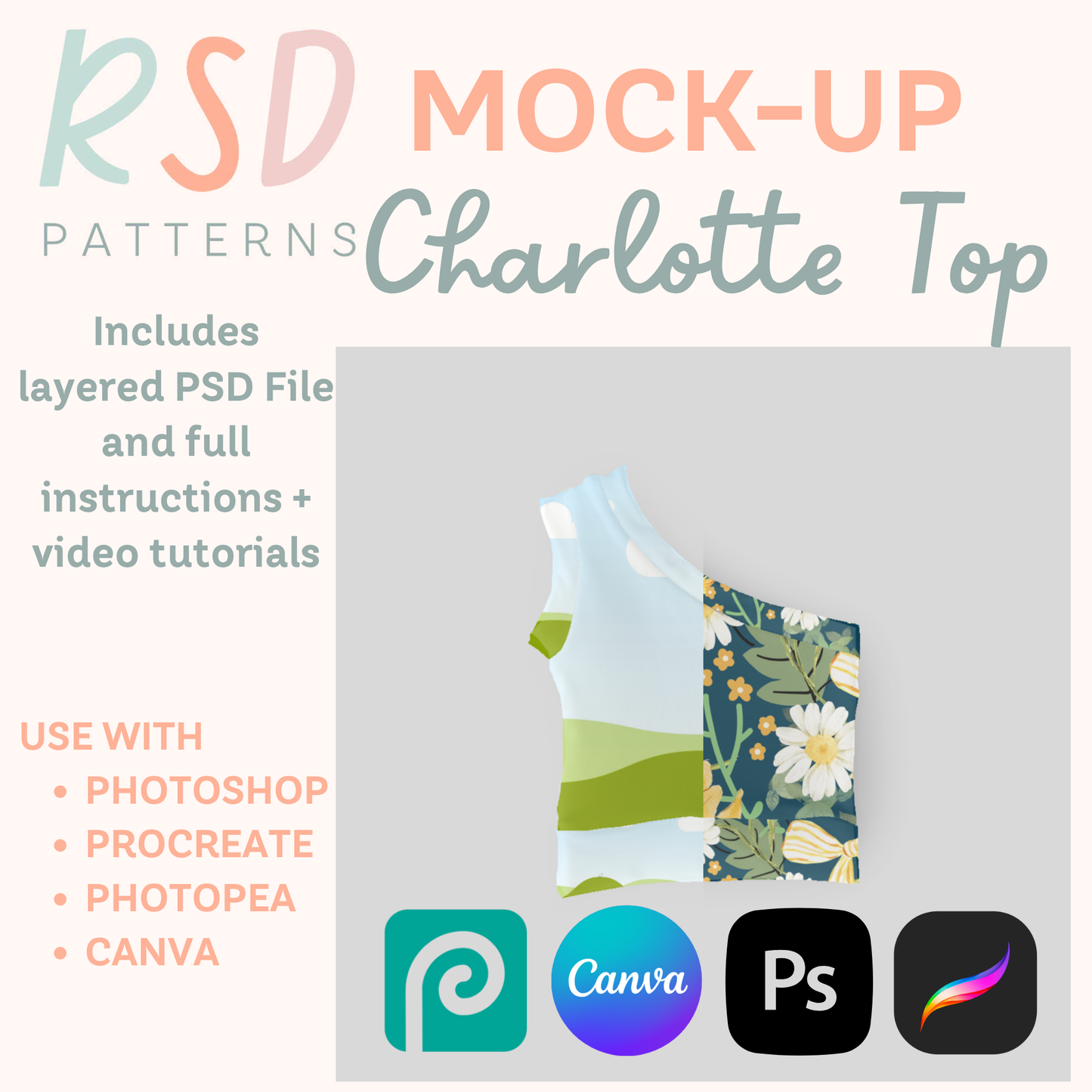 Charlotte Top Digital Sewing Pattern Mock-Up