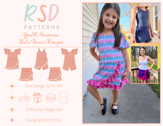 Youth Amorosa Skirt, Dress, & Romper PDF