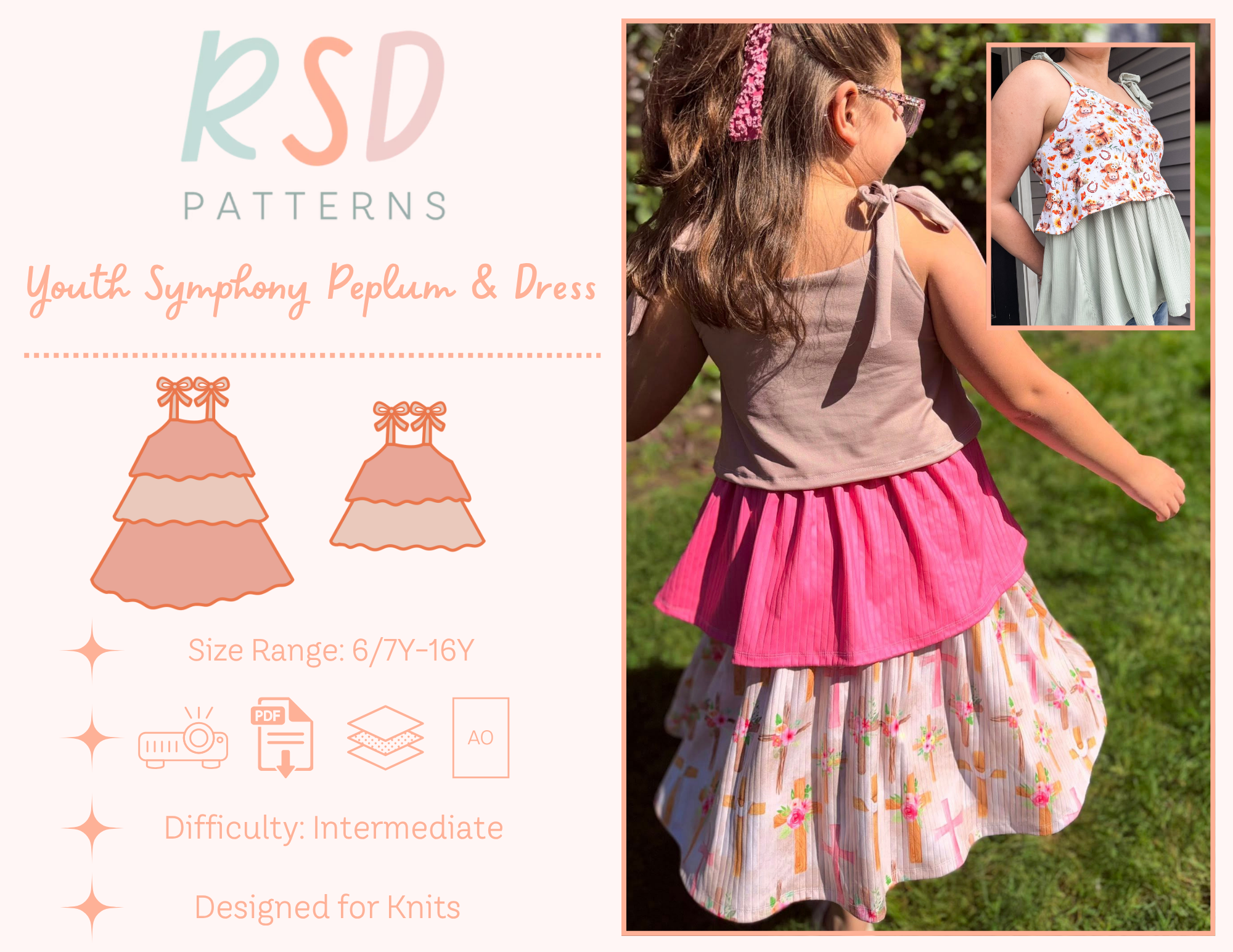Youth Symphony Peplum & Dress PDF – Retro Sparkle Designs