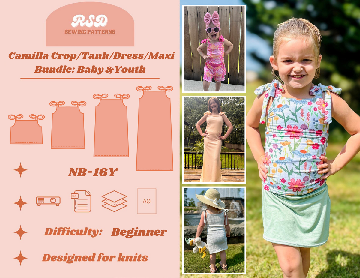 Baby & Youth Camilla Crop/Tank/Dress/Max Bundle PDF – Retro 
