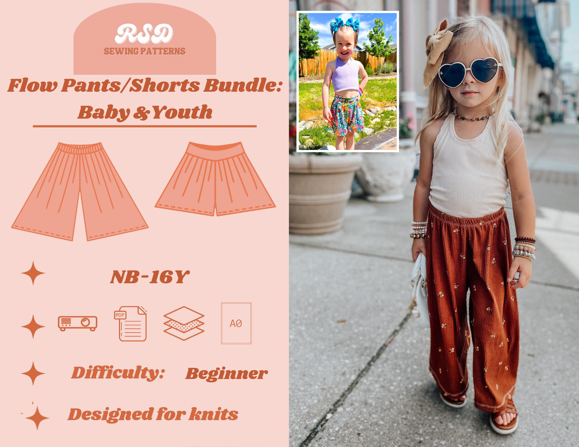 Baby & Youth Flow Pants/Shorts Bundle PDF – Retro Sparkle Designs