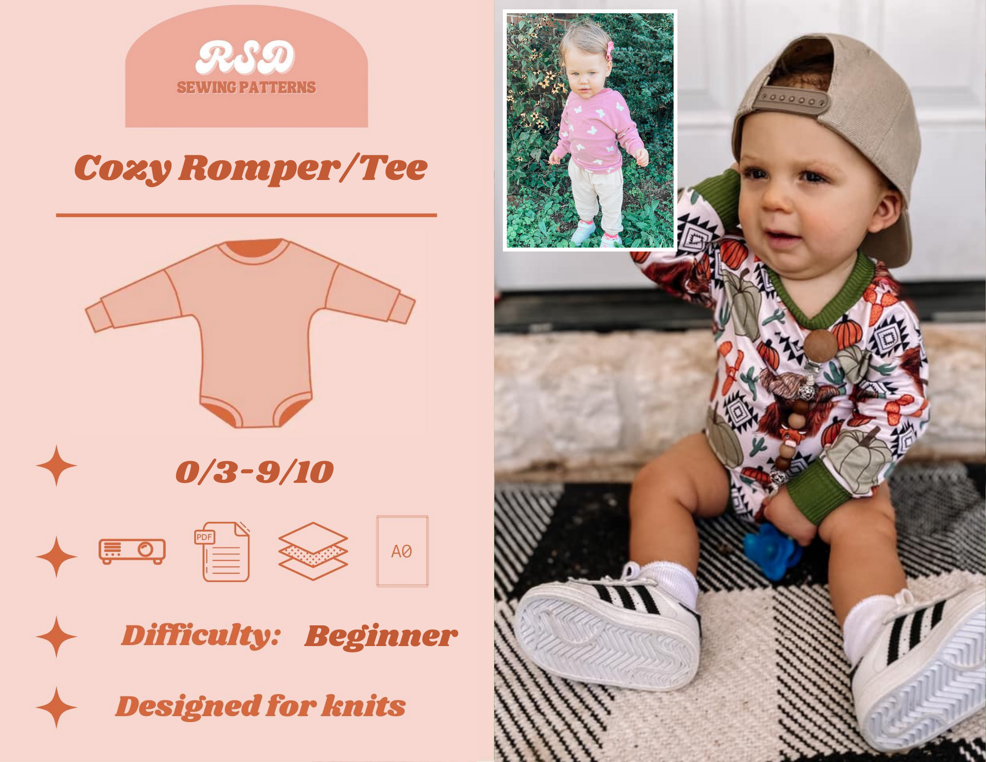 Cozy Romper/Tee PDF – Retro Sparkle Designs