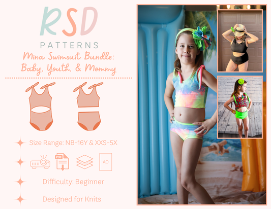 Baby, Youth, & Mommy Mina Swimsuit Bundle PDF