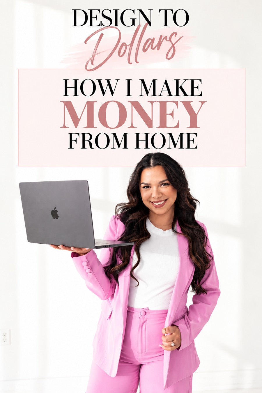Sarah with her laptop: sharing how she makes money from home